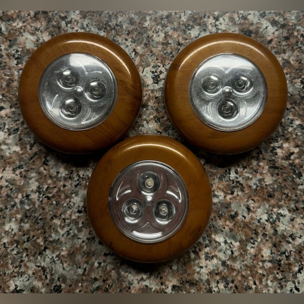 3pcs 3LED Touch Control Round Night Light Interior House Illumination